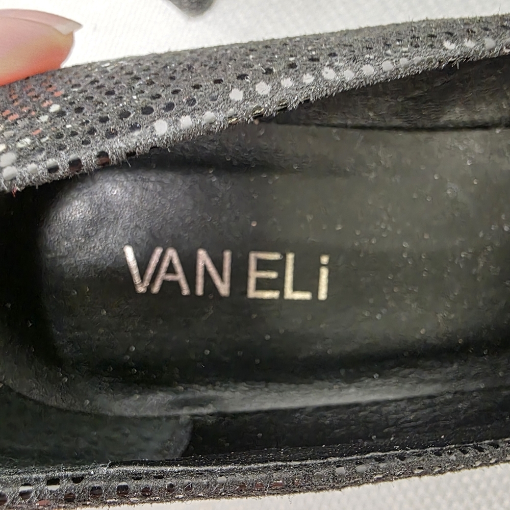 VANELi Dayle Black Shimmer E-Print Block Heel Pumps - Size 8M - Picture 5 of 8